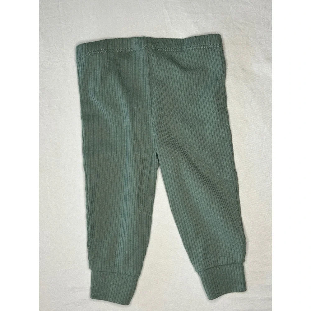 Carter's Baby Girl Pants 9 Months Green Ribbed Leggings Toddler‎ Kid Outfit